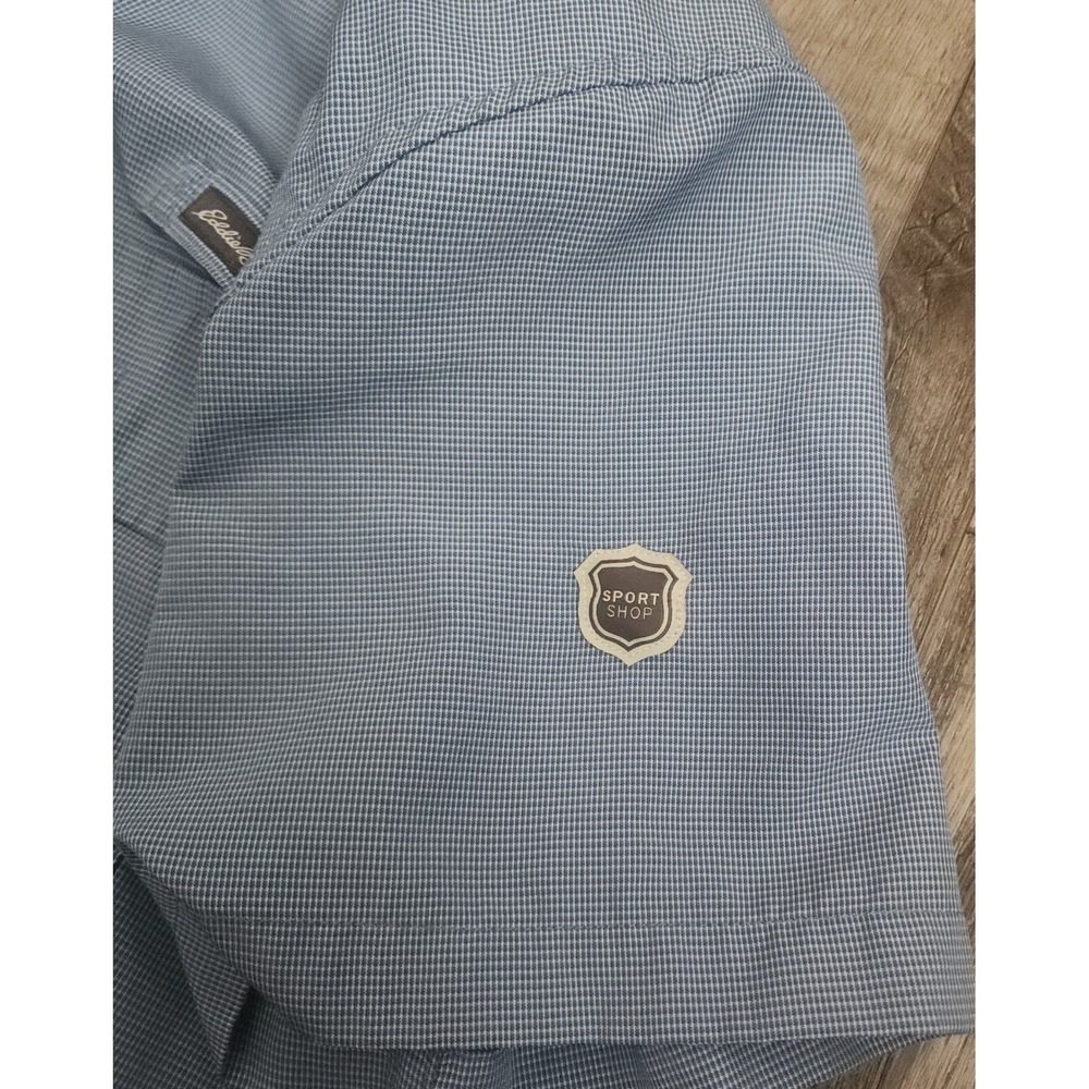 Eddie Bauer Sport Shop Shirt Mens Large Blue Micro Check Short Sleeve Hiking - Picture 6 of 7
